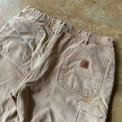 Carhartt Flannel Lined Carpenter Pants Brown 90's - 34