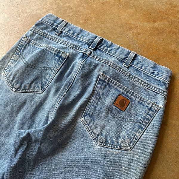 Carhartt Light Wash Blue Jeans Distressed 00's - 34 hover