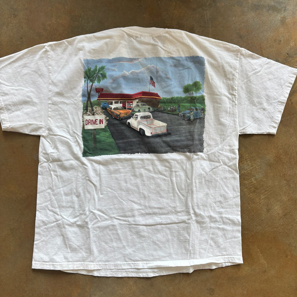 In N' Out Graphic Classic Car Drive In Tee Hanes Beefy Shirt 90's - 2XL hover