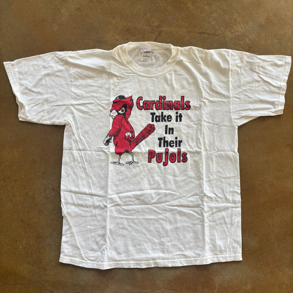 St. Louis Cardinals Funny Inappropriate Pujols Graphic Humor Shirt 00's - XL