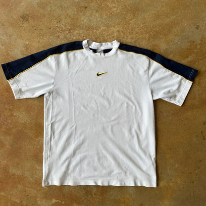 Nike Center Mini Swoosh White Gold T Shirt Basketball 90's - L