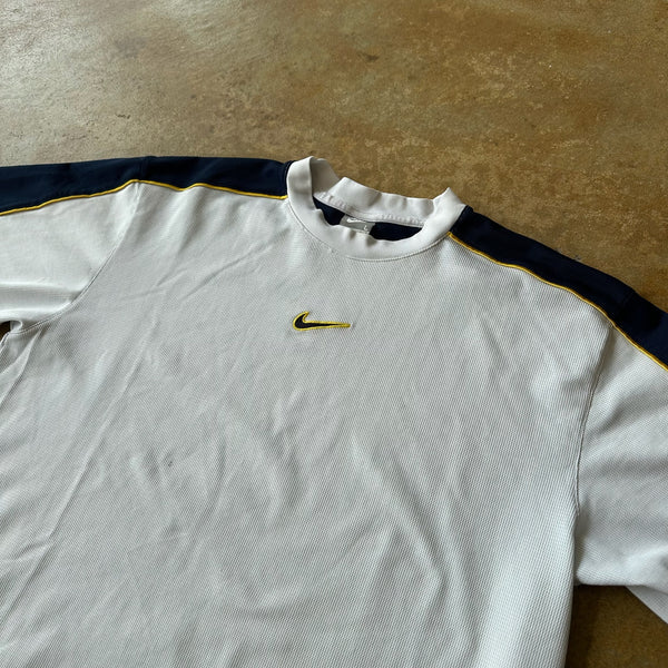 Nike Center Mini Swoosh White Gold T Shirt Basketball 90's - L hover