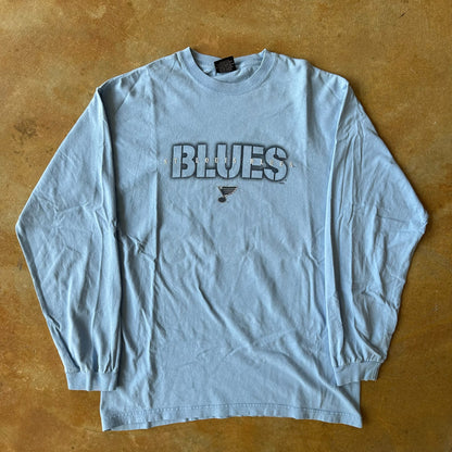 St. Louis Blues Shirt Shadow Lettering Spellout 90's - M