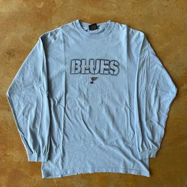 St. Louis Blues Shirt Shadow Lettering Spellout 90's - M