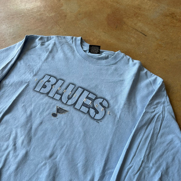 St. Louis Blues Shirt Shadow Lettering Spellout 90's - M hover