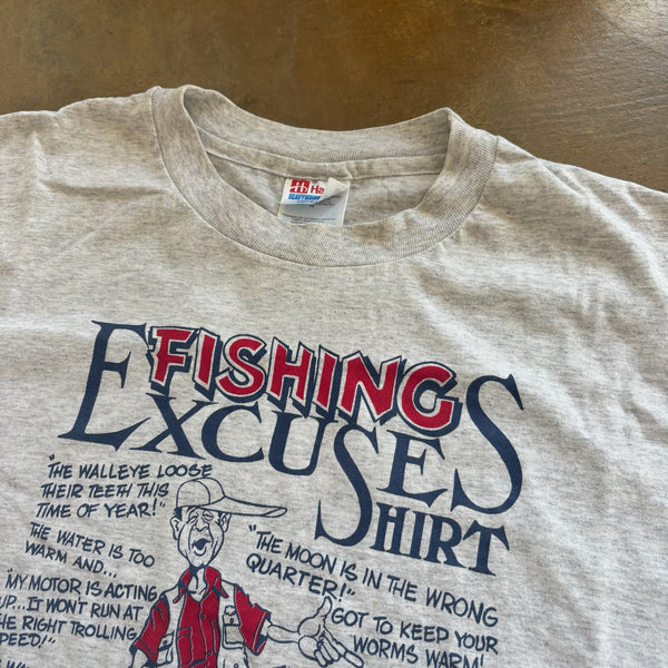 Fishing Excuses Fisherman Shirt Ontario Canada Graphic Funny Humor Shirt 90's - XL hover