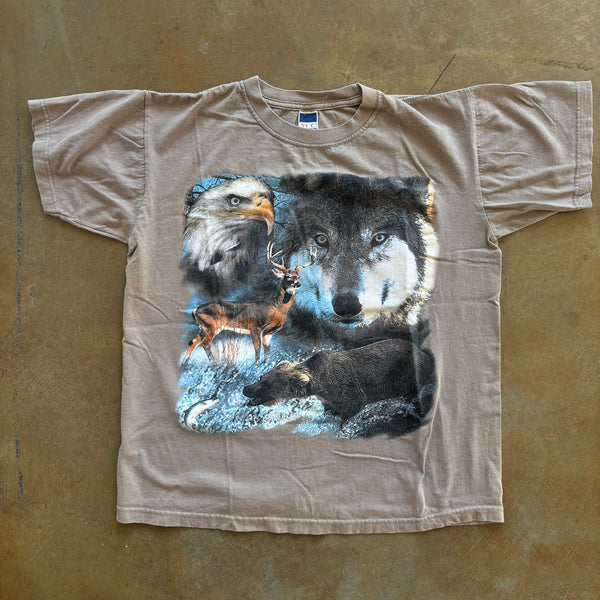 Nature Graphic NCC Apparel Wolf Bear Bald Eagle Deer Shirt 00's - L