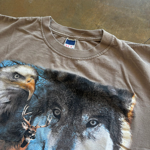 Nature Graphic NCC Apparel Wolf Bear Bald Eagle Deer Shirt 00's - L hover