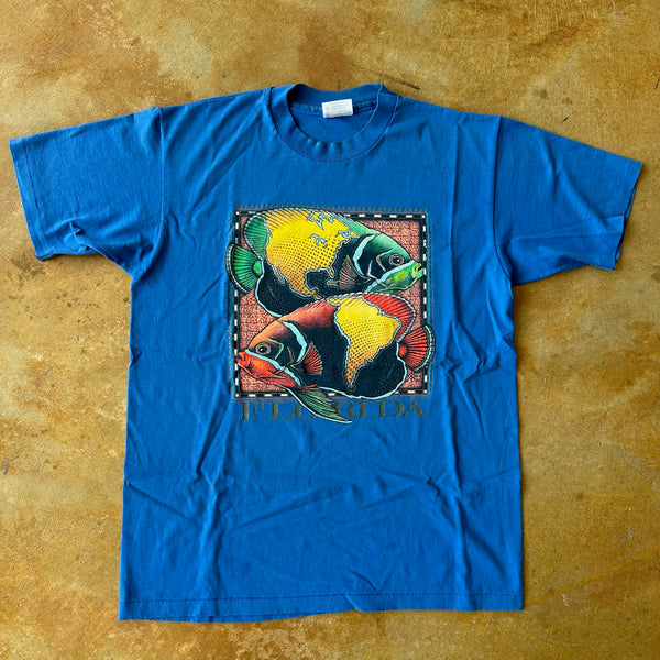Florida Fish Graphic Aquarium 1991 Single Stitch Shirt 90's - L