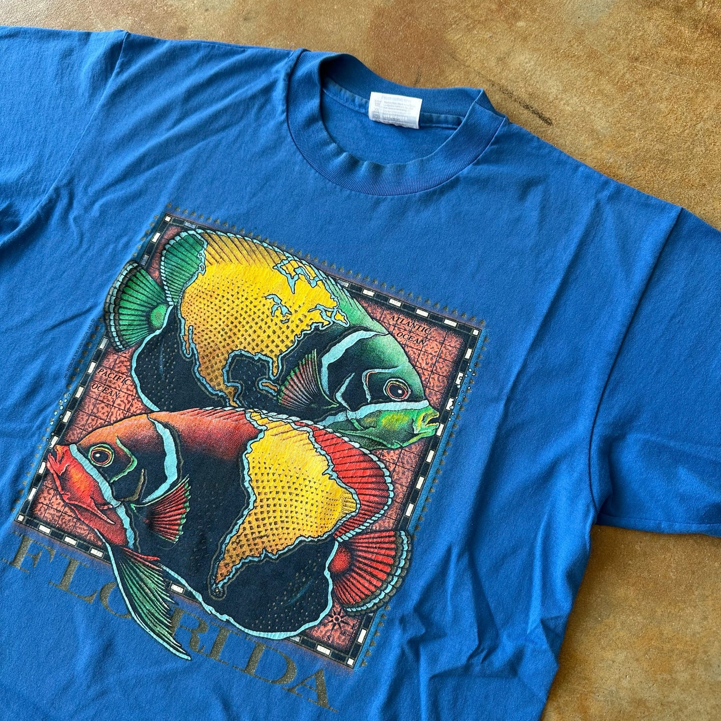 Florida Fish Graphic Aquarium 1991 Single Stitch Shirt 90's - L
