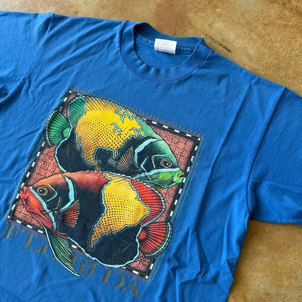 Florida Fish Graphic Aquarium 1991 Single Stitch Shirt 90's - L hover