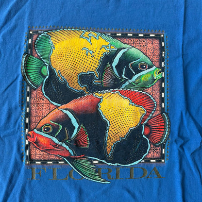 Florida Fish Graphic Aquarium 1991 Single Stitch Shirt 90's - L