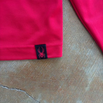 Spyder 1/4 Zip Jacket Pullover Ski Layer Web Graphic 90's - XL