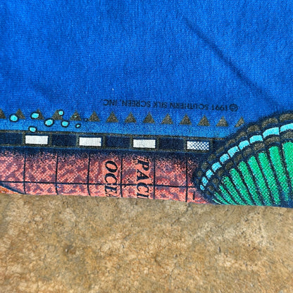 Florida Fish Graphic Aquarium 1991 Single Stitch Shirt 90's - L