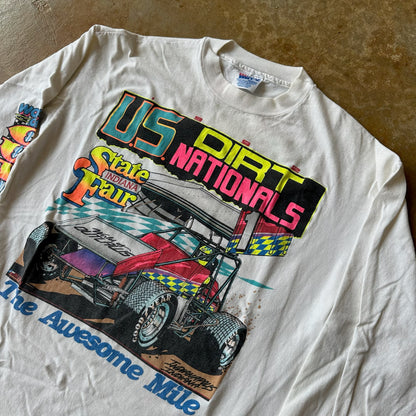 World of Outlaws Racing 1992 Double Sided White Shirt 90's - L