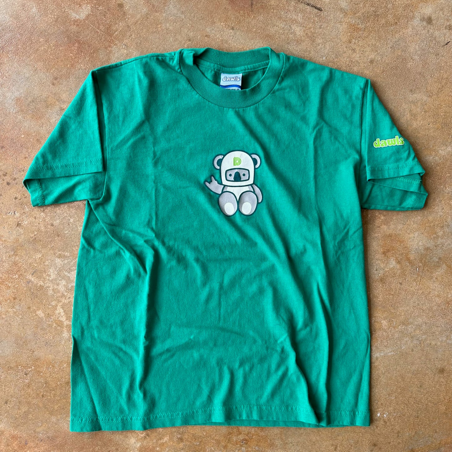 Dawls Skateboard Koala Bear Logo Glow in the Dark Green Shirt 90's - Youth M