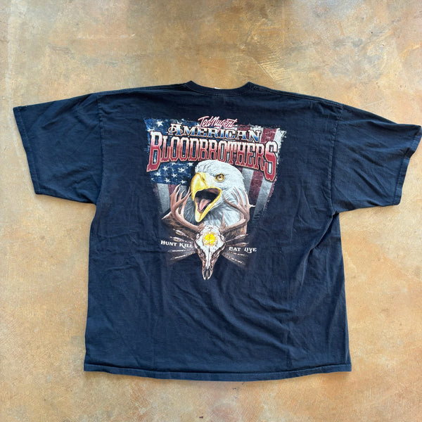 Ted Nugent American Bloodbrothers Eagle Deer Graphic Shirt 00's - 3XL
