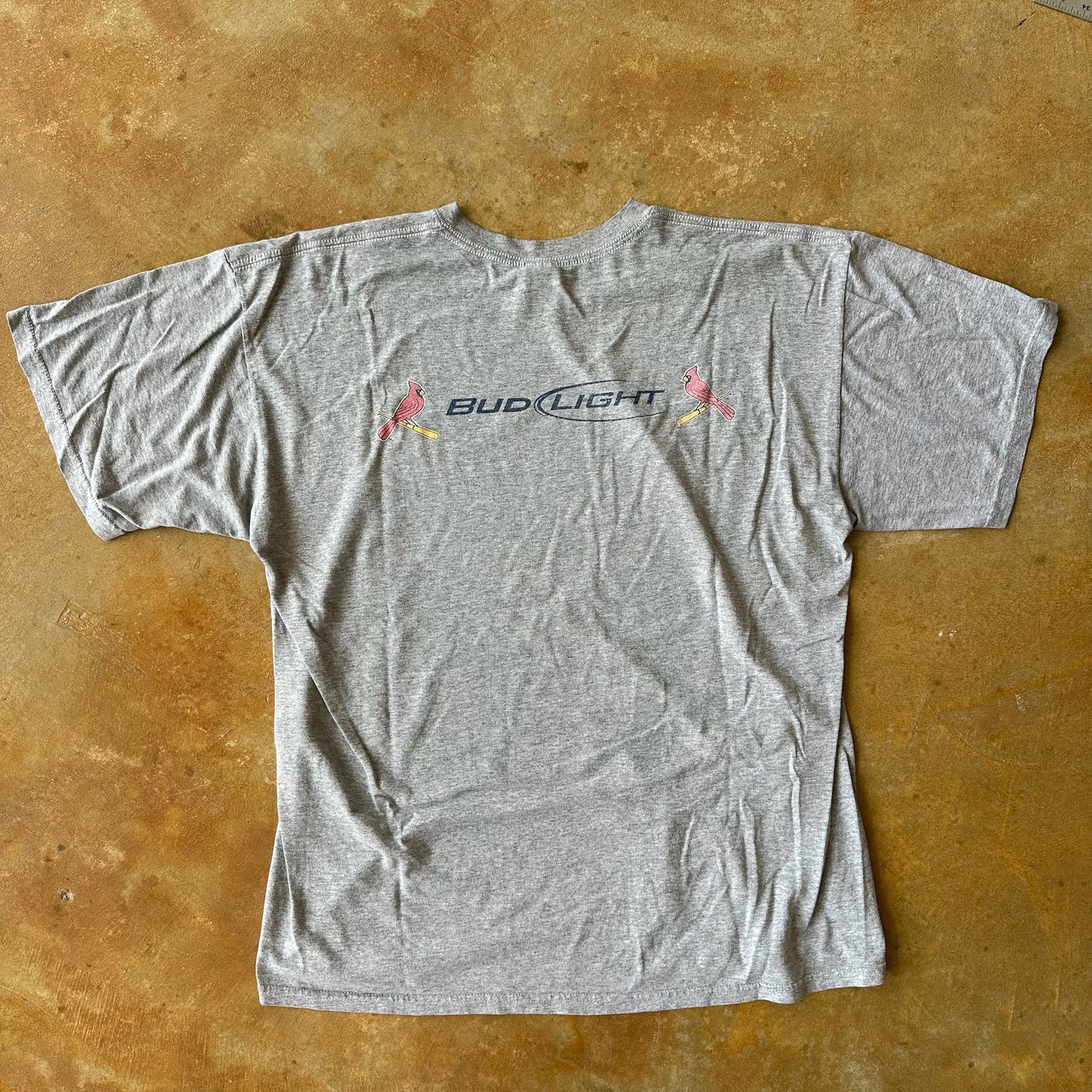 St. Louis Cardinals Bud Light Graphic Gray Shirt 00's - XL
