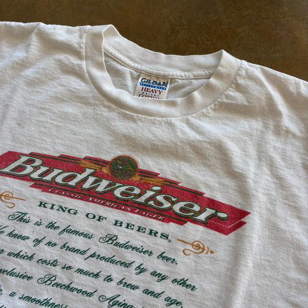 Budweiser King of Beers 1997 Graphic T Shirt Spellout 90's - XL hover