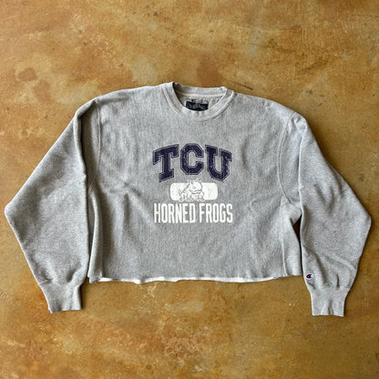 Champion Reverse Weave TCU Horned Frogs Cropped Sweatshirt 00's - XL