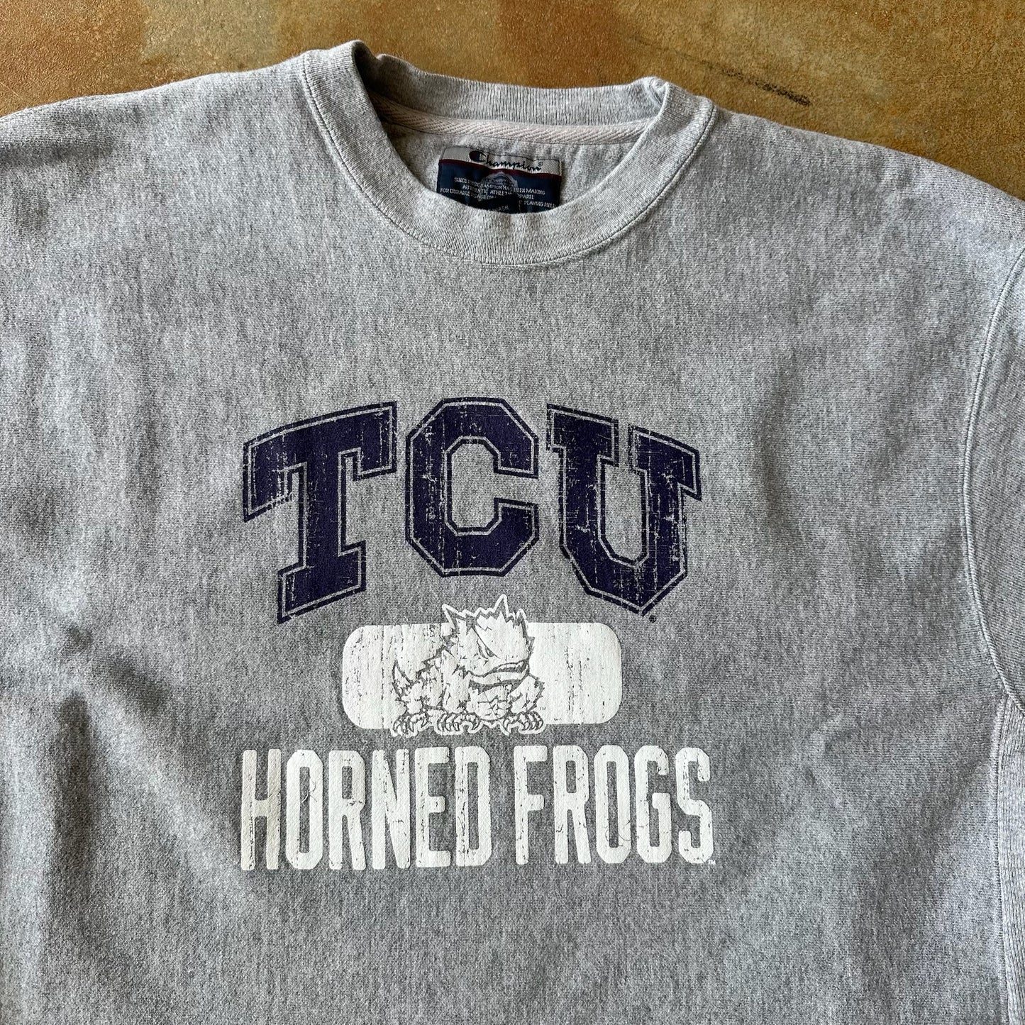 Champion Reverse Weave TCU Horned Frogs Cropped Sweatshirt 00's - XL