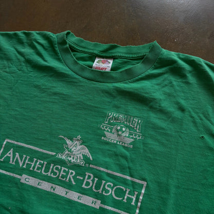 Anheuser Busch Premier Soccer League Graphic Faded Green Shirt 90's - S