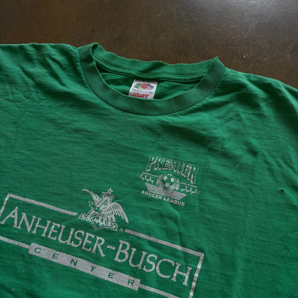 Anheuser Busch Premier Soccer League Graphic Faded Green Shirt 90's - S hover