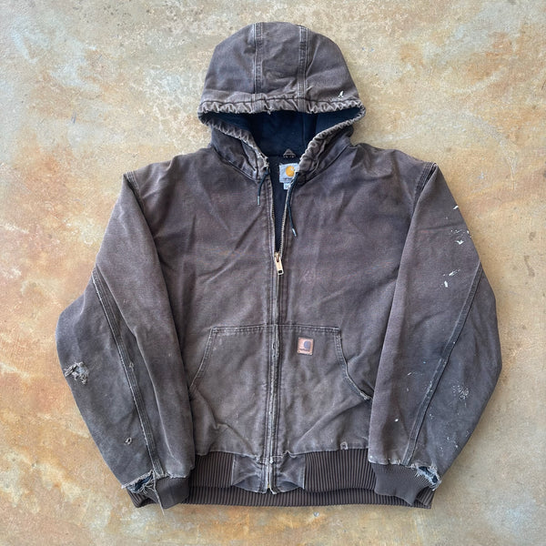 Carhartt Distressed Dark Brown Chore Jacket J130 DKB 00's - XL