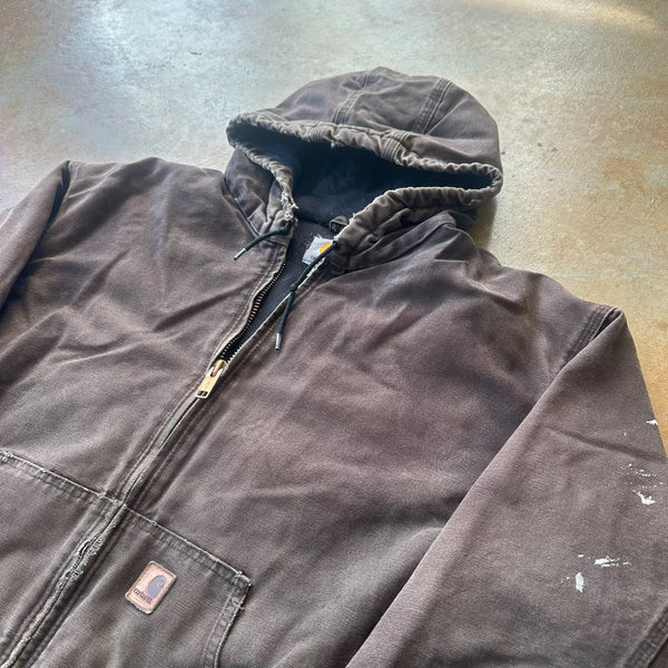 Carhartt Distressed Dark Brown Chore Jacket J130 DKB 00's - XL hover