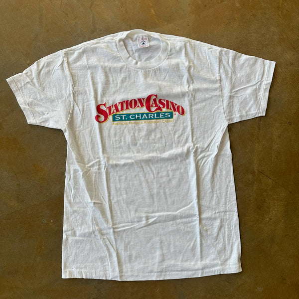 Station Casino Promo Shirt Delta White 90's - L
