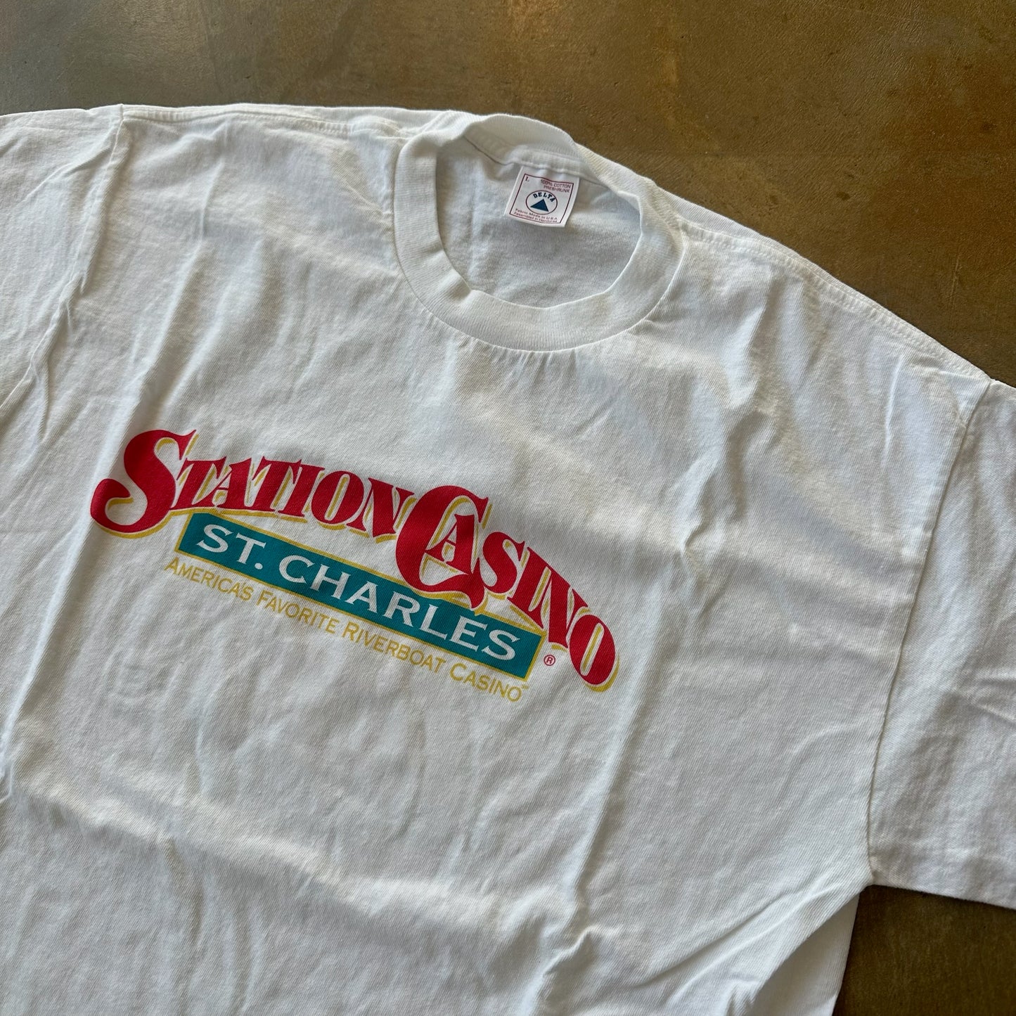 Station Casino Promo Shirt Delta White 90's - L