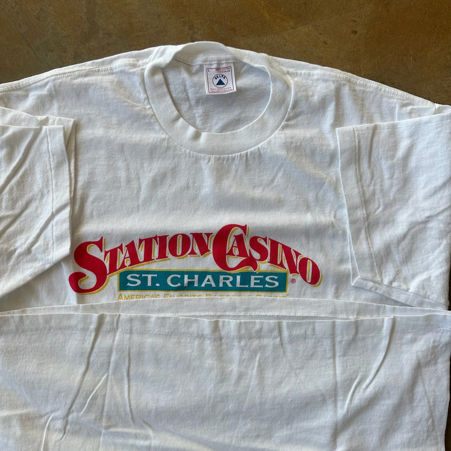 Station Casino Promo Shirt Delta White 90's - L