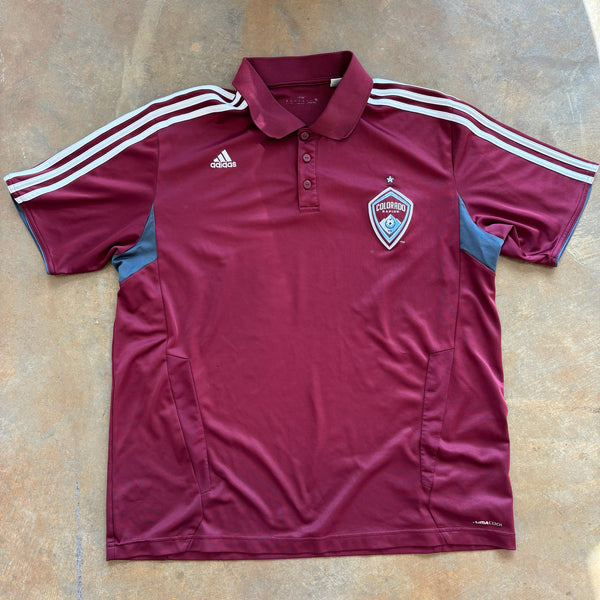 Colorado Rapids MLS Adidas Polo Jersey Climacool Soccer 00's - L