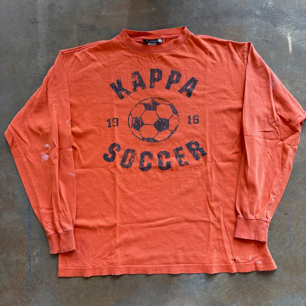Kappa Soccer Faded Retro Graphic Long Sleeve Shirt 90's - L