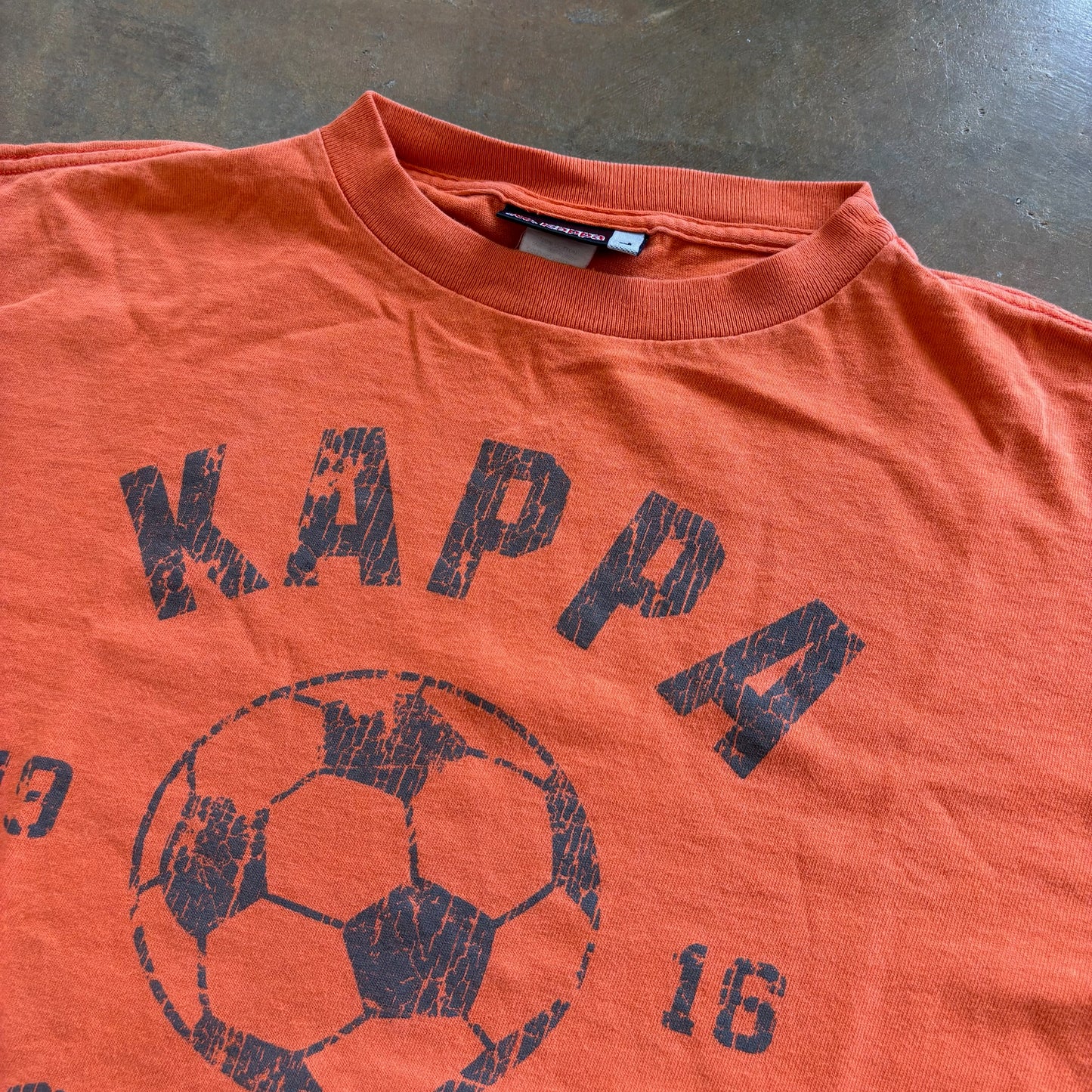 Kappa Soccer Faded Retro Graphic Long Sleeve Shirt 90's - L