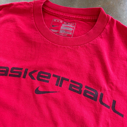 Nike Basketball Spellout Center Swoosh T Shirt 00's - XL