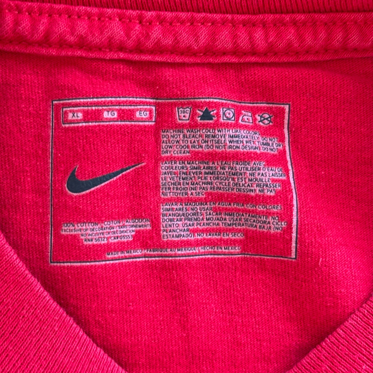 Nike Basketball Spellout Center Swoosh T Shirt 00's - XL