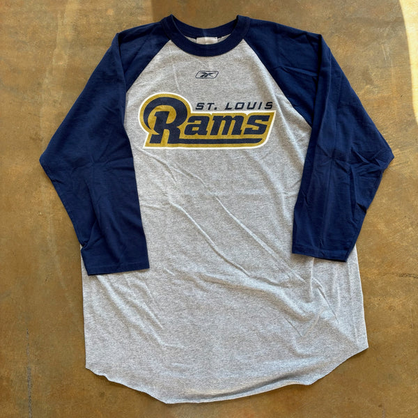 Reebok St. Louis Rams Center Logo Raglan 3/4 Sleeve 00's - XL