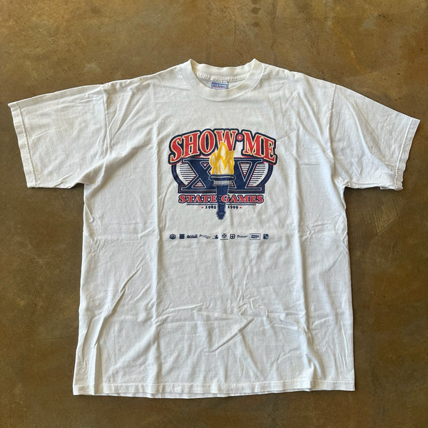 Show Me State Games Missouri 1999 White Shirt 90's - 2XL