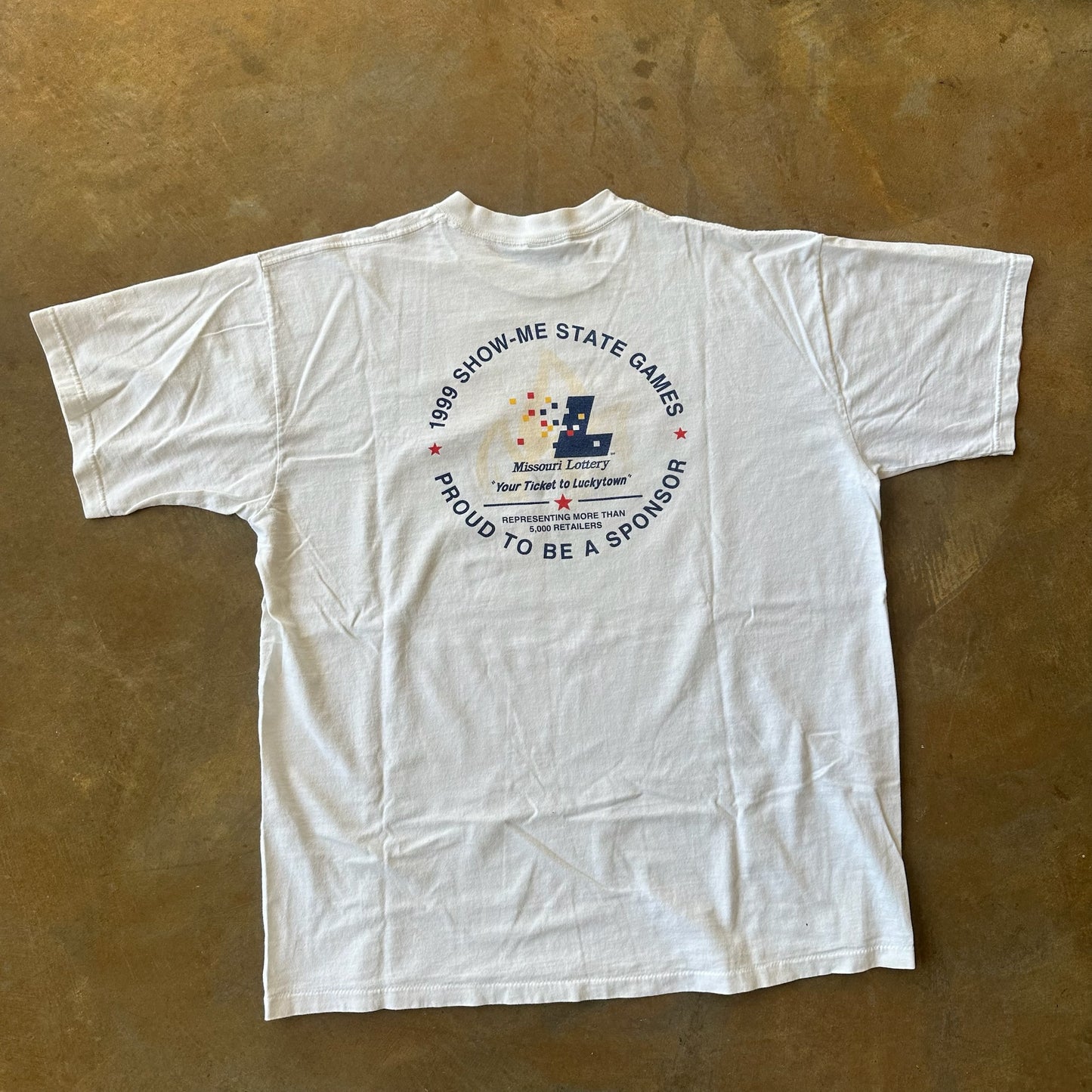 Show Me State Games Missouri 1999 White Shirt 90's - 2XL