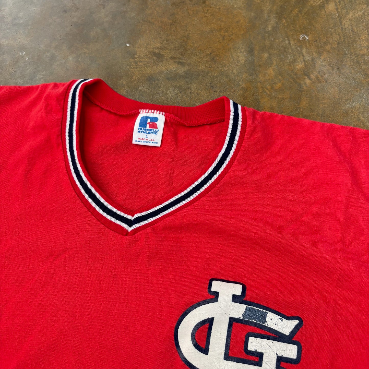 St. Louis Cardinals Russell Athletic Shirt Big Logo 80's - L