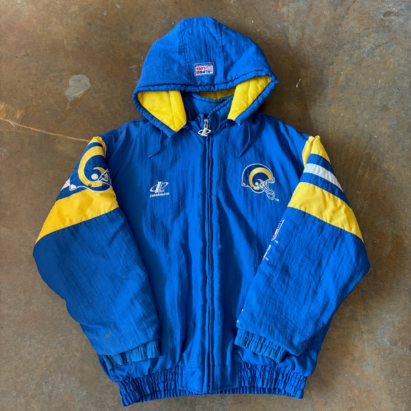 St. Louis Rams Logo Athletic Puffer Jacket NFL Pro Line 90's - L
