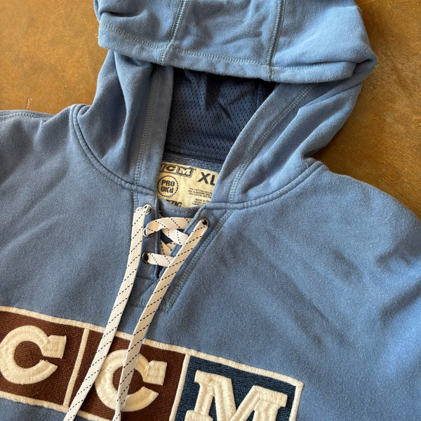CCM Hockey Embroidered Lace Sweatshirt Hoodie 90's - XL hover
