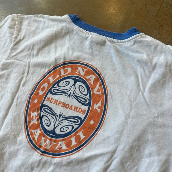 Old Navy Surfboards Hawaii Graphic Ringer Tee Shirt 00's - S hover