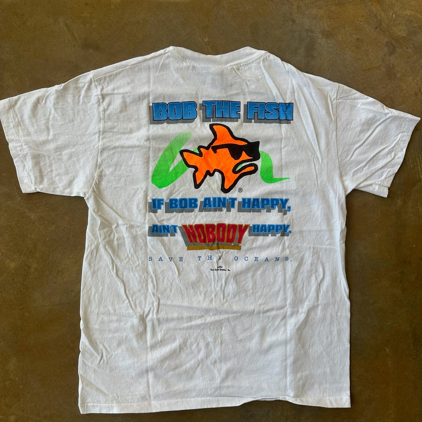 Bob the Fish Save the Ocean Graphic Shirt 90's - L