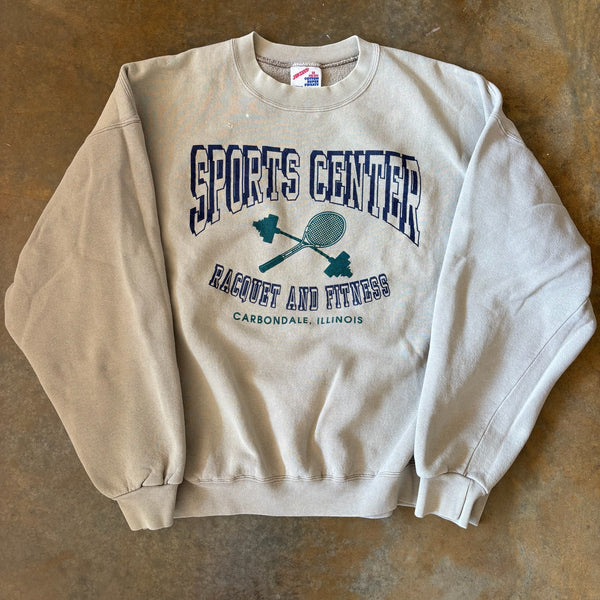 Sports Center Graphic Sweatshirt Facility Cream Crewneck Jerzees 90's - 2XL