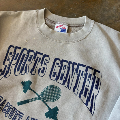 Sports Center Graphic Sweatshirt Facility Cream Crewneck Jerzees 90's - 2XL