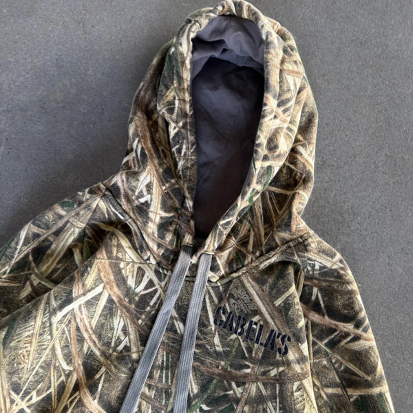 Cabelas Camo Spellout Hoodie Faded Hoodie Graphic 00's - Womens S hover