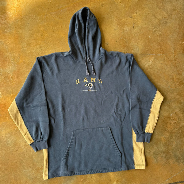 St. Louis Rams Faded Embroidered Logo Hoodie 00's - 2XL