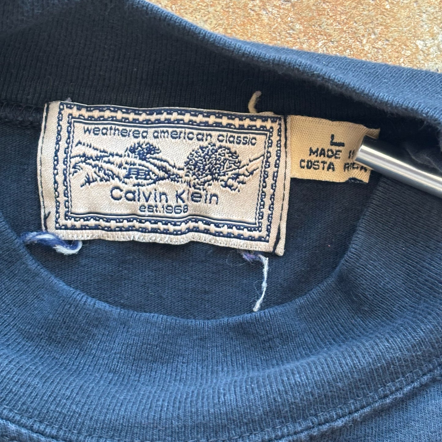 Calvin Klein Blank Long Sleeve Shirt Black 90's - L